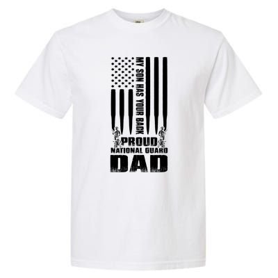 Mens Gift My Son Has Your Back Proud National Guard Dad Army Dad Gift Garment-Dyed Heavyweight T-Shirt