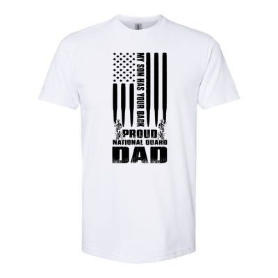 Mens Gift My Son Has Your Back Proud National Guard Dad Army Dad Gift Softstyle CVC T-Shirt