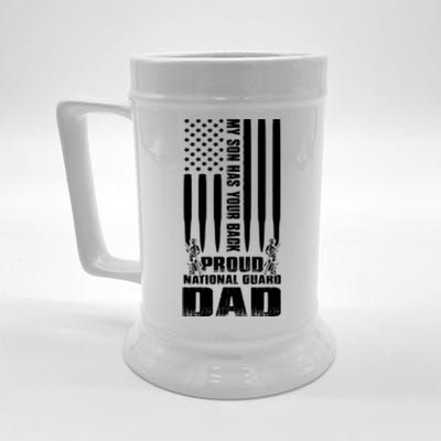 Mens Gift My Son Has Your Back Proud National Guard Dad Army Dad Gift Beer Stein