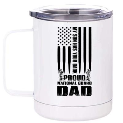 Mens Gift My Son Has Your Back Proud National Guard Dad Army Dad Gift 12 oz Stainless Steel Tumbler Cup