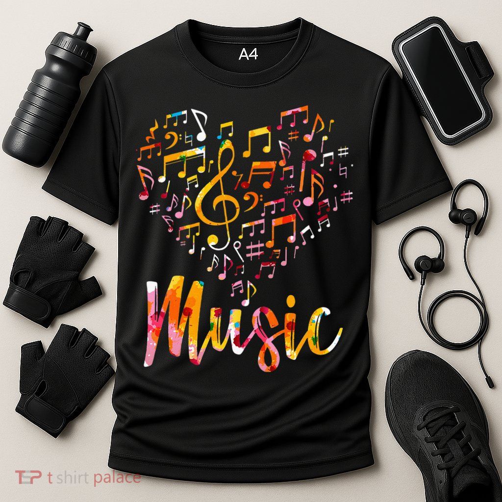 Musician Gift Musical Instrument Music Notes Treble Clef Performance Shirt