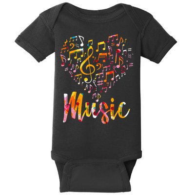 Musician Gift Musical Instrument Music Notes Treble Clef Baby Bodysuit