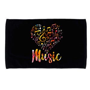 Musician Gift Musical Instrument Music Notes Treble Clef Microfiber Hand Towel