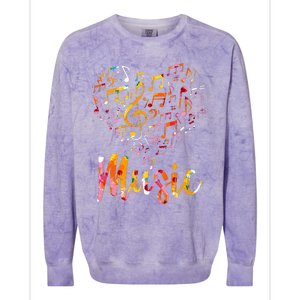 Musician Gift Musical Instrument Music Notes Treble Clef Colorblast Crewneck Sweatshirt