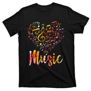 Musician Gift Musical Instrument Music Notes Treble Clef T-Shirt