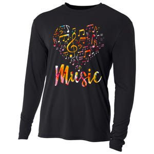 Musician Gift Musical Instrument Music Notes Treble Clef Cooling Performance Long Sleeve Crew