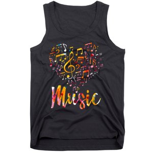 Musician Gift Musical Instrument Music Notes Treble Clef Tank Top