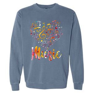 Musician Gift Musical Instrument Music Notes Treble Clef Garment-Dyed Sweatshirt