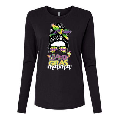 Mardi Gras Mama Hair Bun Celebration Womens Cotton Relaxed Long Sleeve T-Shirt