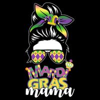 Mardi Gras Mama Hair Bun Celebration Womens Tank Top