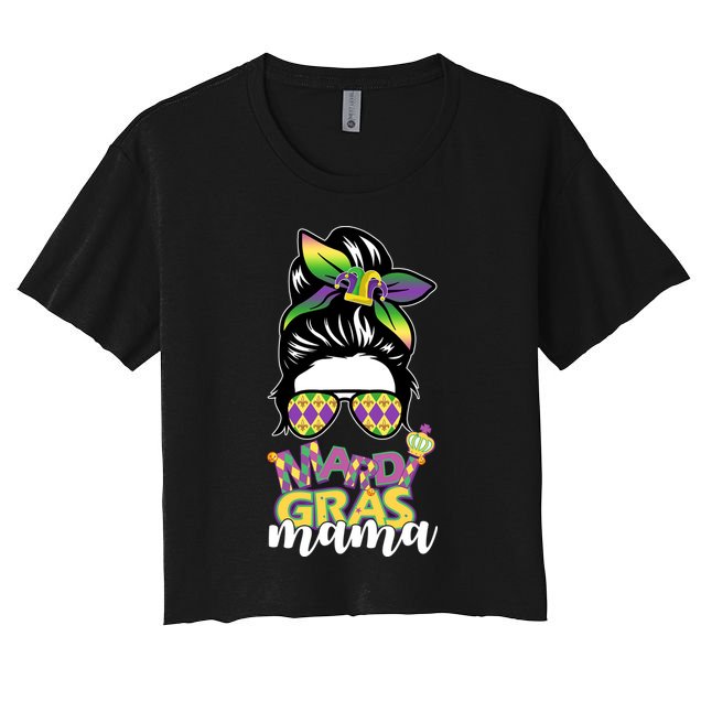 Mardi Gras Mama Hair Bun Celebration Crop Top
