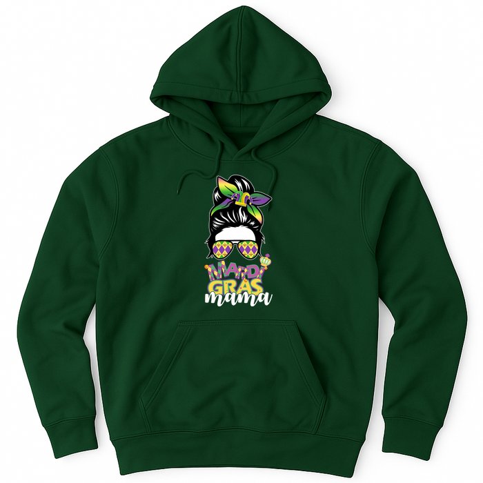 Mardi Gras Mama Hair Bun Celebration Hoodie