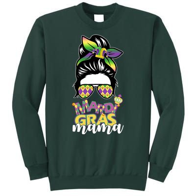 Mardi Gras Mama Hair Bun Celebration Sweatshirt