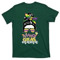 Mardi Gras Mama Hair Bun Celebration T-Shirt