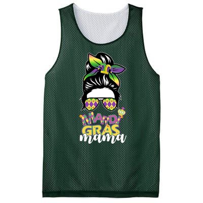 Mardi Gras Mama Hair Bun Celebration Mesh Reversible Basketball Jersey Tank