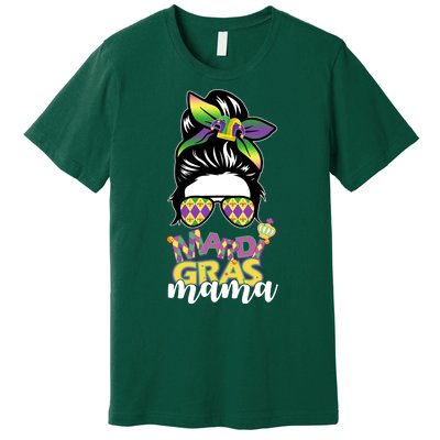 Mardi Gras Mama Hair Bun Celebration Premium T-Shirt