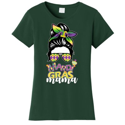 Mardi Gras Mama Hair Bun Celebration Women's T-Shirt