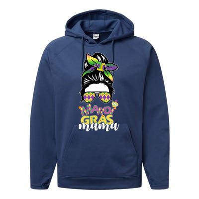 Mardi Gras Mama Hair Bun Celebration Performance Fleece Hoodie