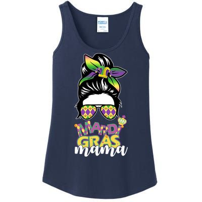 Mardi Gras Mama Hair Bun Celebration Ladies Essential Tank