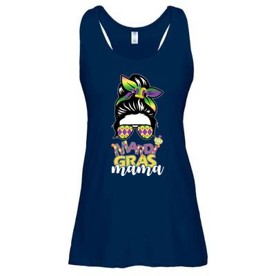 Mardi Gras Mama Hair Bun Celebration Ladies Essential Flowy Tank