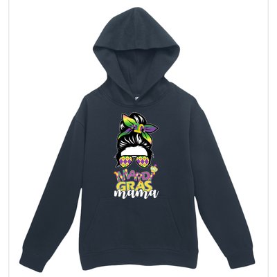 Mardi Gras Mama Hair Bun Celebration Urban Pullover Hoodie