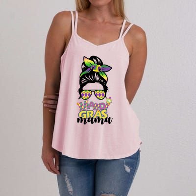 Mardi Gras Mama Hair Bun Celebration Women's Strappy Tank