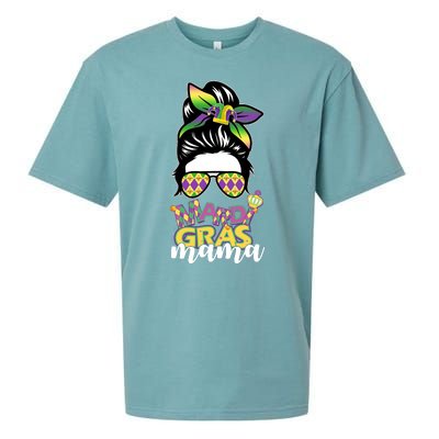 Mardi Gras Mama Hair Bun Celebration Sueded Cloud Jersey T-Shirt