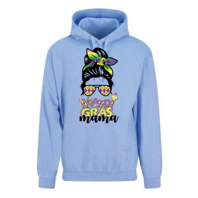 Mardi Gras Mama Hair Bun Celebration Unisex Surf Hoodie