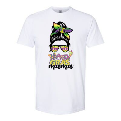 Mardi Gras Mama Hair Bun Celebration Softstyle CVC T-Shirt