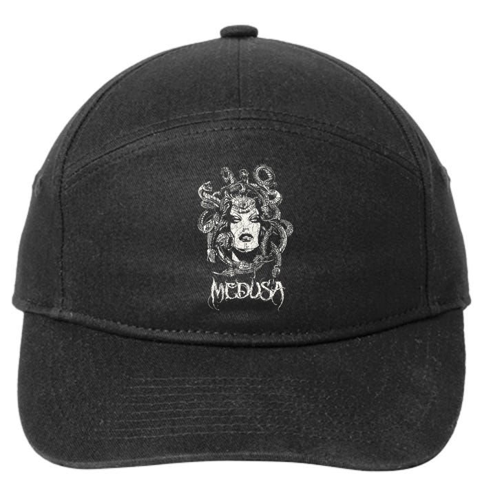 Medusa Greek Mythology Gothic 7-Panel Snapback Hat