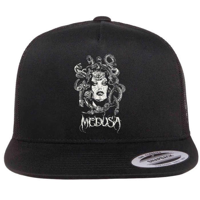 Medusa Greek Mythology Gothic Flat Bill Trucker Hat