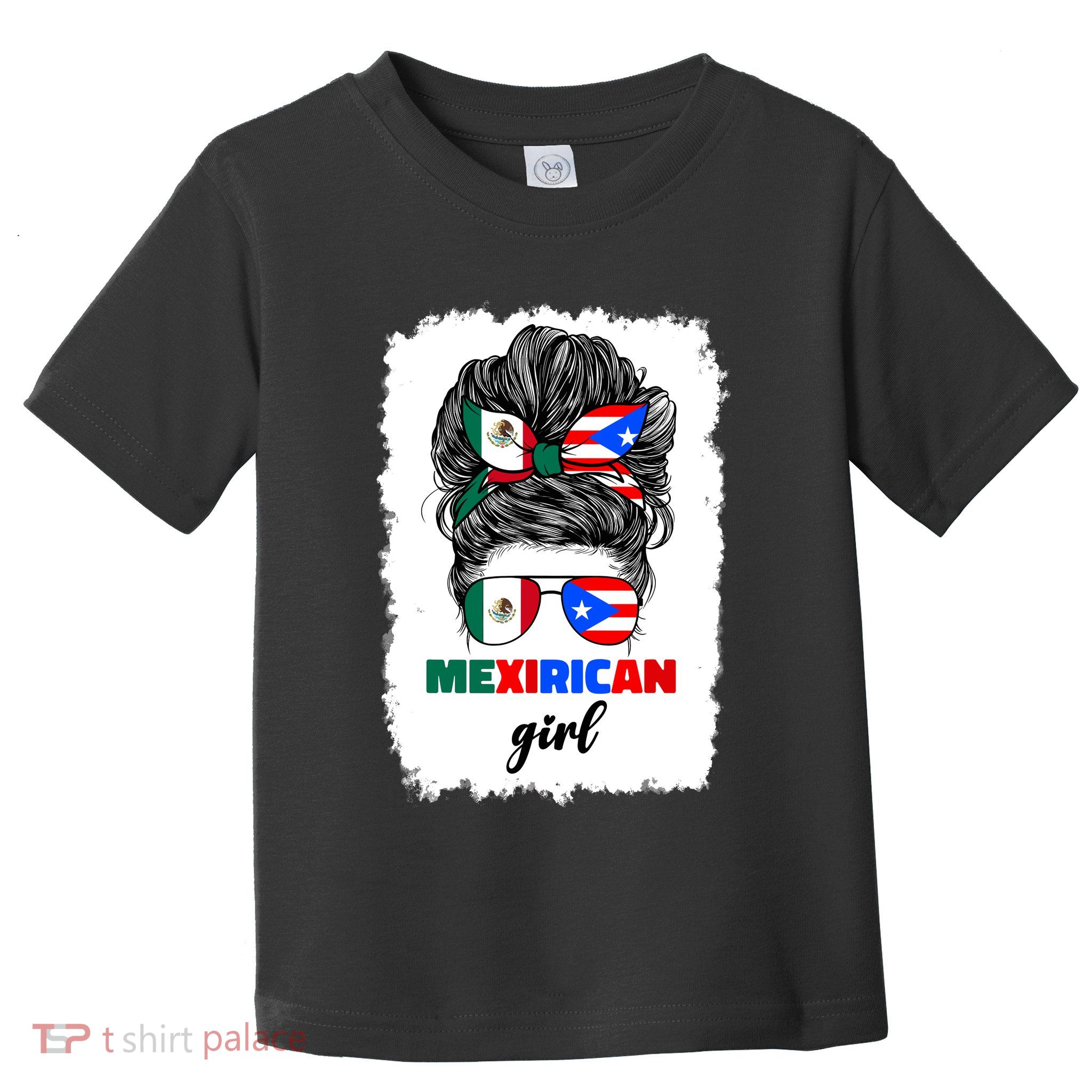 Mexirican Girl Mix Half Mexican And Puerto Rican Rico Flag Toddler T-Shirt