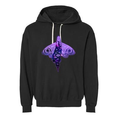 Mystical Gothic Moth Girl Garment-Dyed Fleece Hoodie
