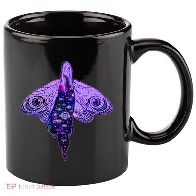 Mystical Gothic Moth Girl 11oz C Handle Ceramic Mug