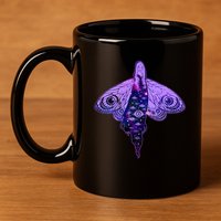 Mystical Gothic Moth Girl 11oz C Handle Ceramic Mug