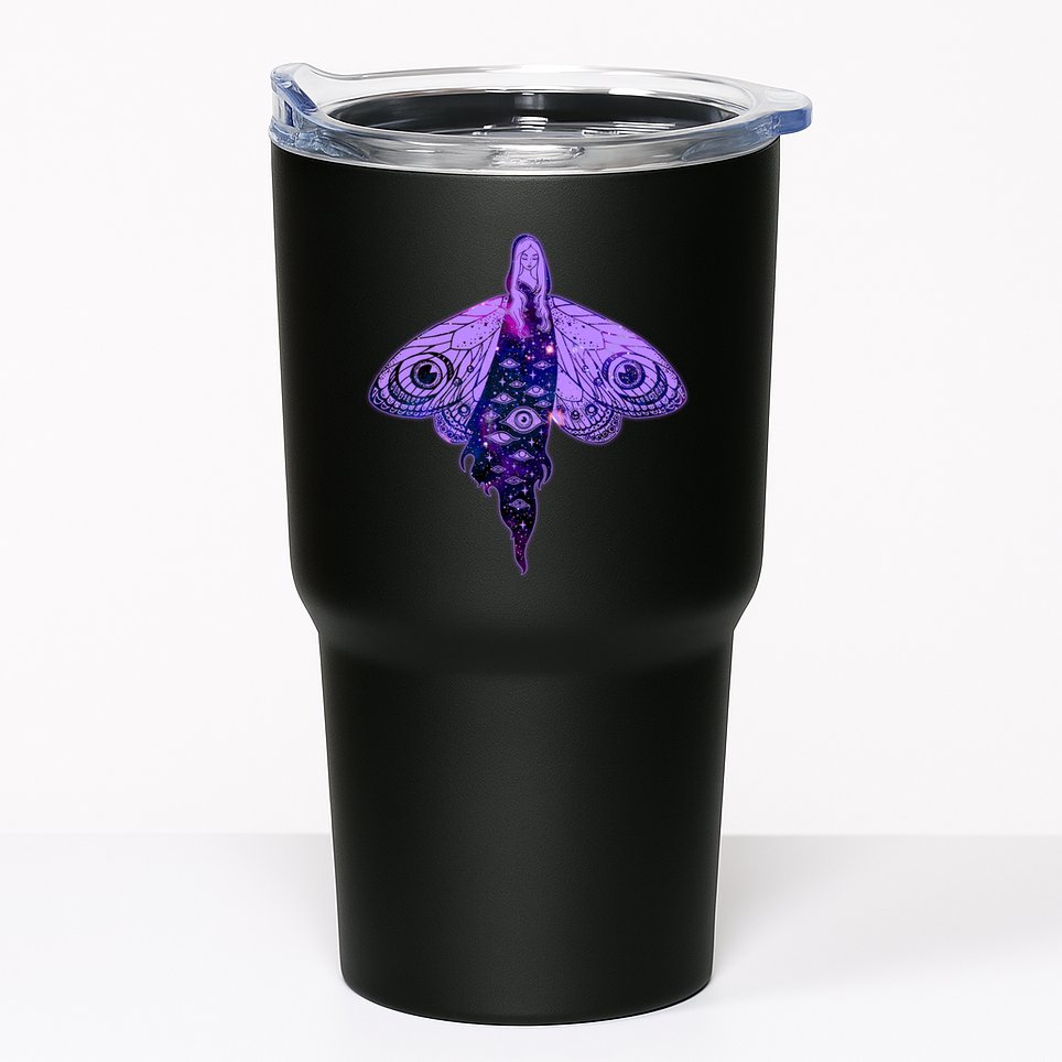 Mystical Gothic Moth Girl Tumbler