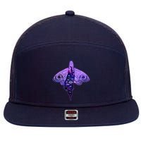 Mystical Gothic Moth Girl 7 Panel Mesh Trucker Snapback Hat