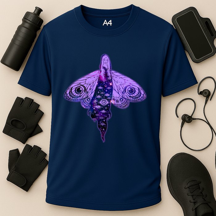 Mystical Gothic Moth Girl Cooling Performance Crew T-Shirt
