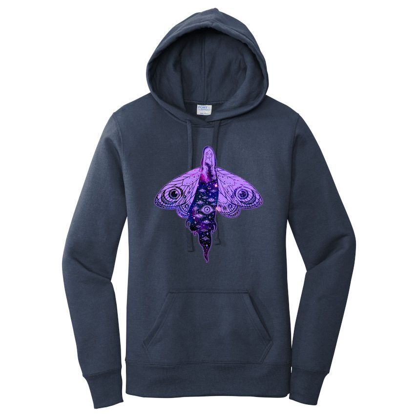 Mystical Gothic Moth Girl Women's Pullover Hoodie