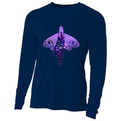 Mystical Gothic Moth Girl Cooling Performance Long Sleeve Crew