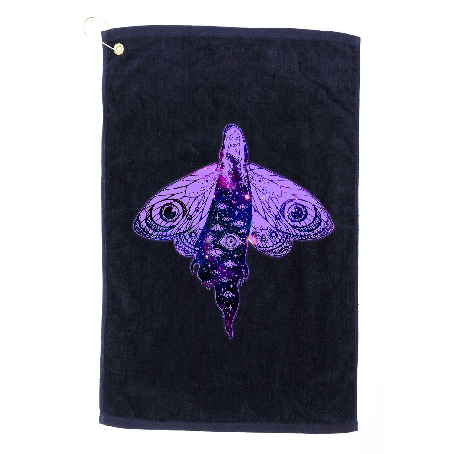 Mystical Gothic Moth Girl Golf Towel