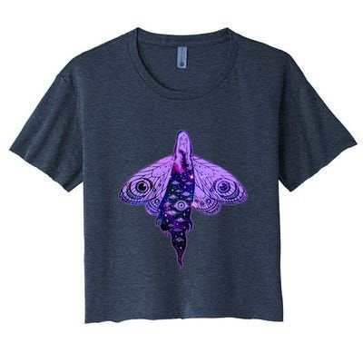 Mystical Gothic Moth Girl Crop Top