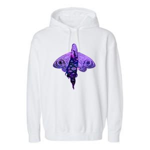 Mystical Gothic Moth Girl Garment-Dyed Fleece Hoodie