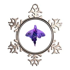 Mystical Gothic Moth Girl Metallic Star Ornament