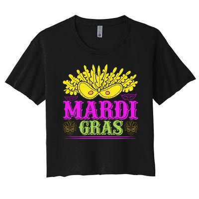 Mardi Gras Women's Crop Top Tee