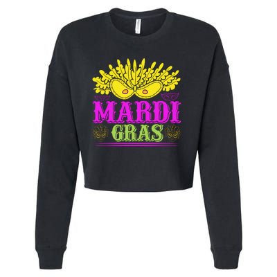 Mardi Gras Cropped Pullover Crew