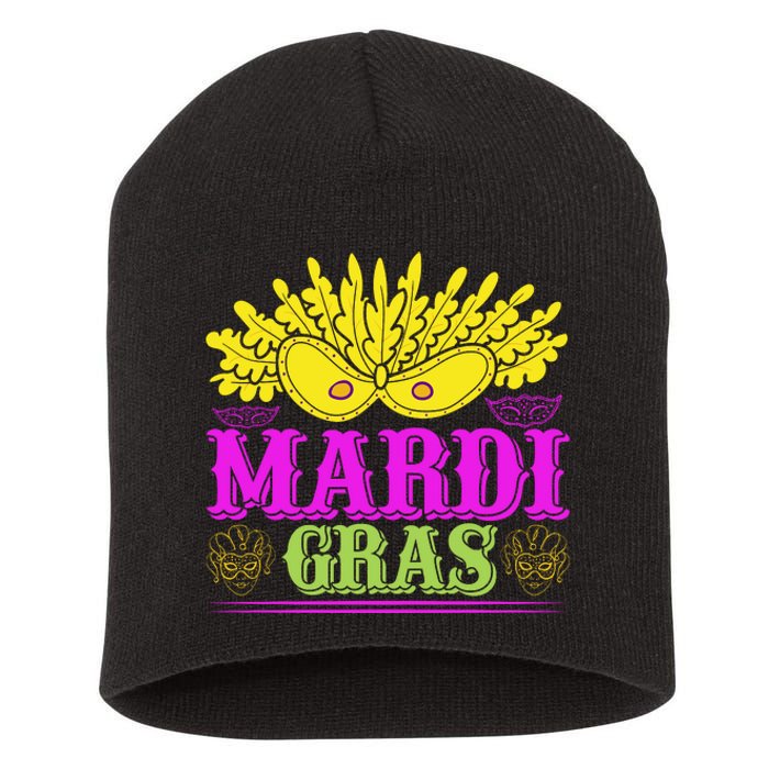 Mardi Gras Short Acrylic Beanie