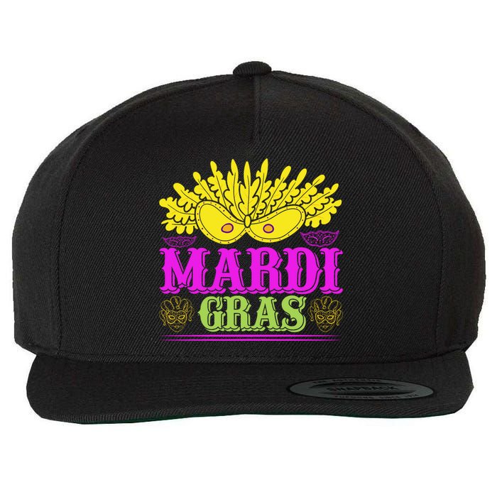 Mardi Gras Wool Snapback Cap