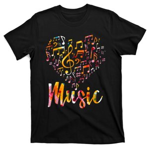 Musician Gift Musical Instrument Music Notes Treble Clef T-Shirt