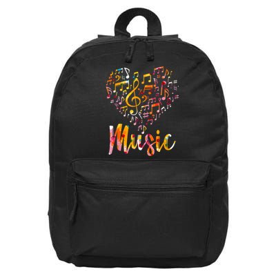 Musician Gift Musical Instrument Music Notes Treble Clef 16 in Basic Backpack